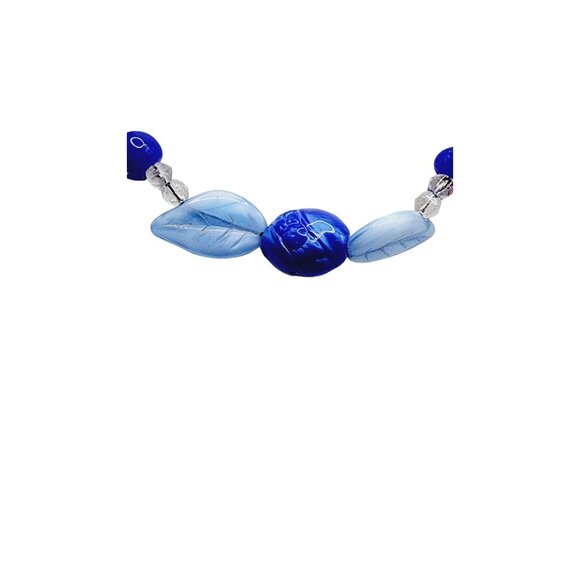 Antique Art Deco Glass Leaf Necklace Strung On Wire (A2572) - Picture 4 of 5